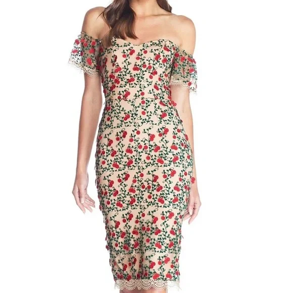 dress the population cherry dress Lorena Dress Dress the Population